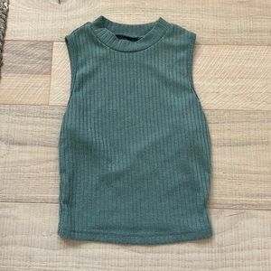 High neck sleeveless tee
